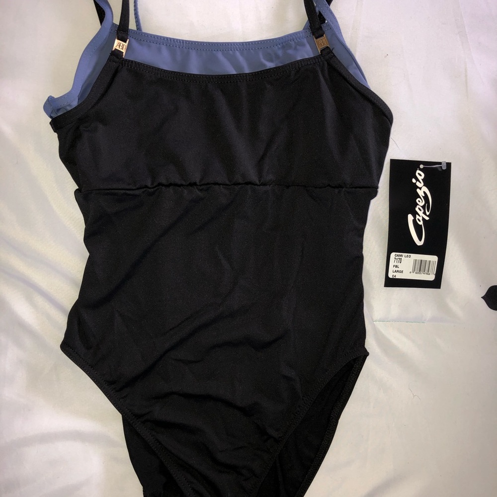 Capezio ABT black and periwinkle leotard cami